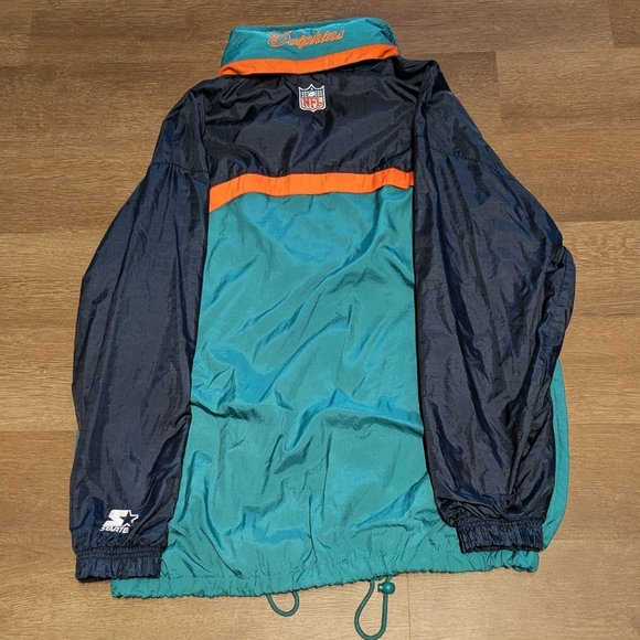 NFL Miami Dolphins Vintage Starter Jacket Hooded Windbreaker Pro Line Mens L VTG - Picture 2 of 3